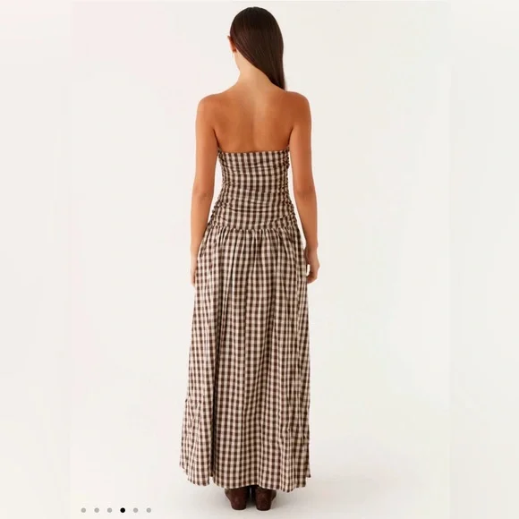 Peppermayo Exclusive - Carmel Maxi Dress - Brown Gingham (never worn) - Picture 4 of 6
